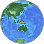 Earthquake location -0.5693S, 130.8253W