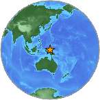 Earthquake location -2.1454S, 138.6402W