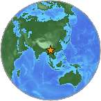Earthquake location 23.4036S, 100.5093W