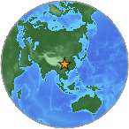 Earthquake location 29.5396S, 104.5425W
