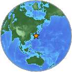 Earthquake location 36.4183S, 136.1703W