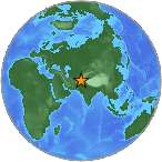 Earthquake location 36.455S, 70.5005W