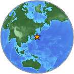 Earthquake location 42.0972S, 142.6006W