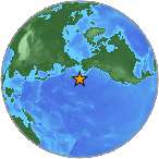 Earthquake location 52.3411S, -169.66W