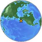 Earthquake location 57.1455S, -156.532W