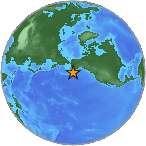 Earthquake location 54.1581S, -162.4959W