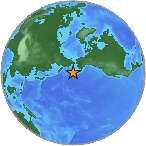 Earthquake location 52.6974S, -172.7083W