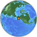 Earthquake location 58.1649S, -151.6591W