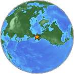 Earthquake location 63.3835S, -165.6032W