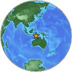 Earthquake location -9.4087S, 123.5447W