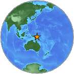Earthquake location -2.5245S, 146.1205W