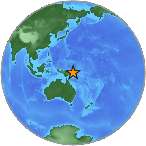 Earthquake location -6.1967S, 147.6461W